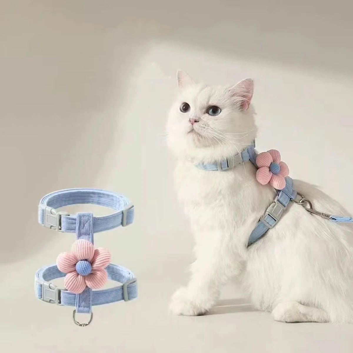 Adjustable Pet Harness Leash Set