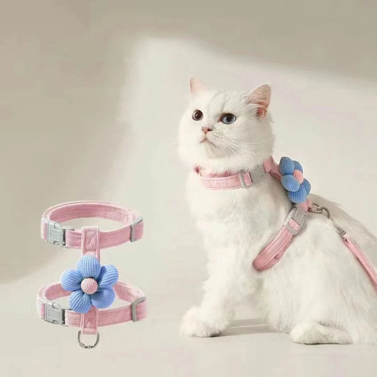Adjustable Pet Harness Leash Set