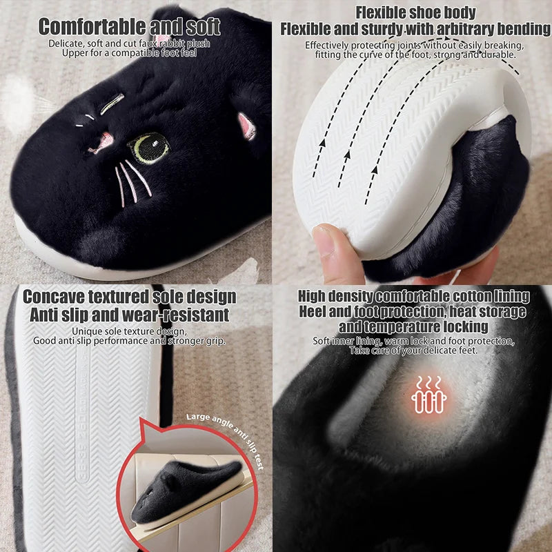 Women Furry Cat Slippers