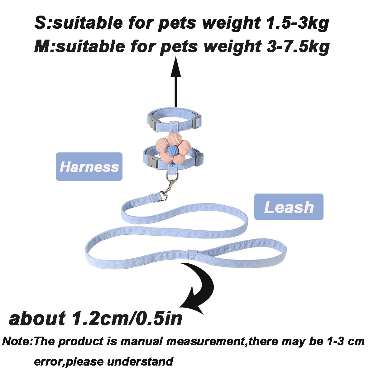 Adjustable Pet Harness Leash Set