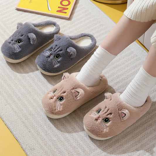 Women Furry Cat Slippers